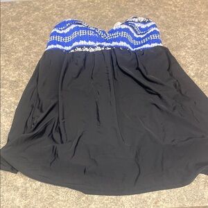 Athena Blue and Black One Piece Swimwear